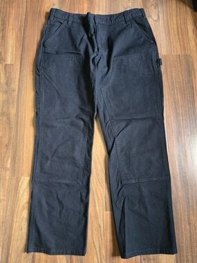 Carhartt Rugged Flex Relaxed Fit Duck Double Front Utility Work Pants 38x32 Blac